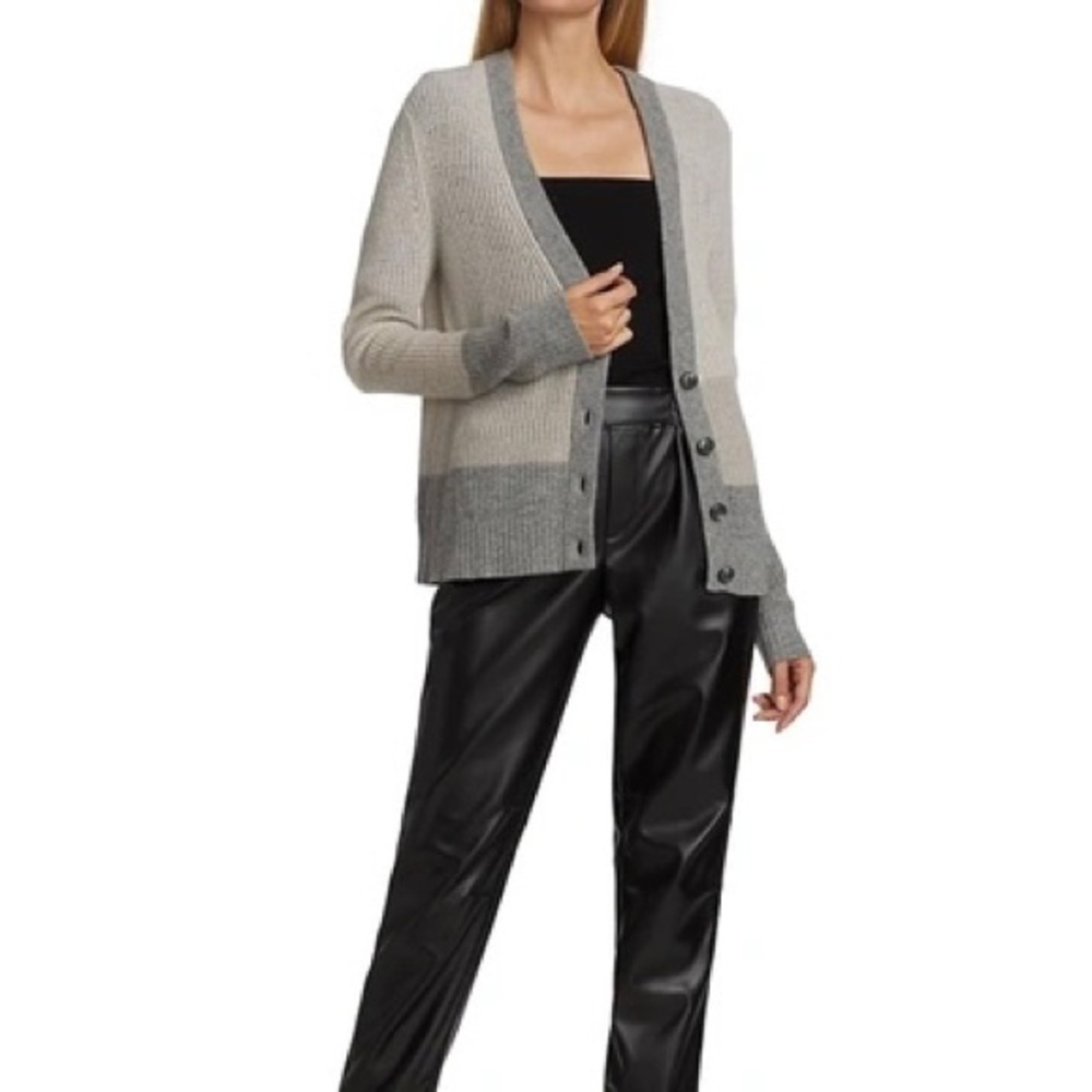 ATM Colorblock Cashmere Cardigan